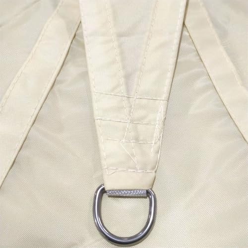 Hiseng Toldo Vela de Sombra Impermeable Triangular, Color Sólido Velas de Sombra Oxford para Patio Toldo Exterior Terraza con 3 Cuerdas Protección Rayos UV 95% (Bianco Crema,2x2x2m)