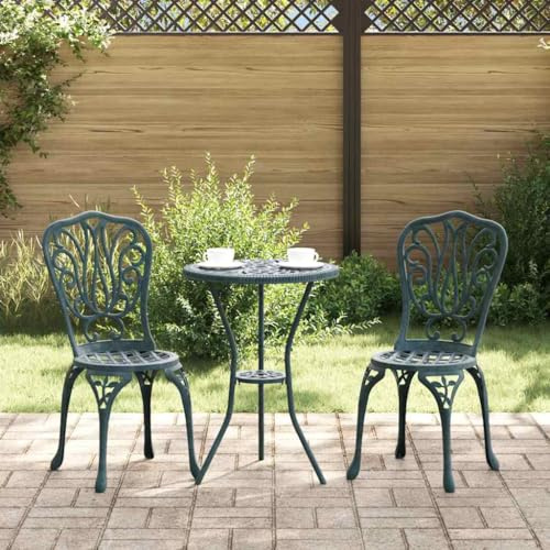 Générique Ensemble Bistro de Jardin 3 pcs Vert Aluminium,Salons de Jardin,42002385