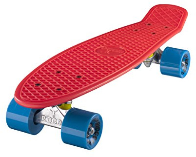 Ridge Retro 22 - Skateboard, Color Rojo y Azul, 55 cm (22'')