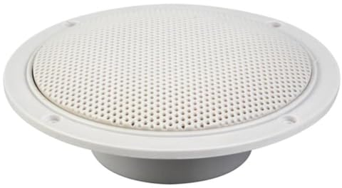 Velleman Enceinte encastrable 5, Haut-Parleur 80 Watt, 2 pcs, Enceintes murales/Plafond extérieur pour Maison, Salle de Bain, Cuisine, Bureau, Profondeur 35 mm, Rond, 152 x 51 mm, Blanc