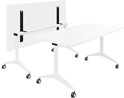 Weber Büro Besprechungstisch Savio 160 x 80 cm | Klappbar | Rollbar | Klapptisch | Weiß