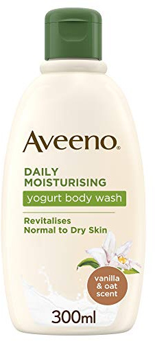 Aveeno Daily Moisturising Yogurt Body Wash, Vanilla & Oat Scent, With Prebiotic Oat and Probiotic Greek Yogurt, Suitable For Sensitive Skin, Gently Cleanses and Moisturises, 300ml