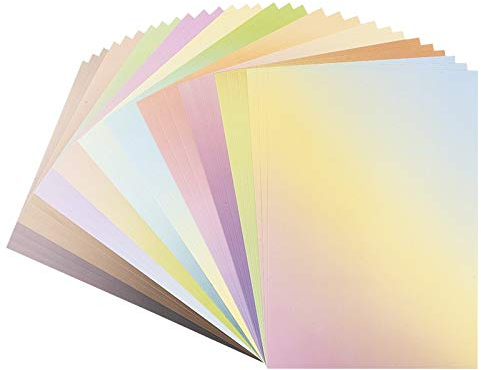 Ideen mit Herz Dekor-Papier mit Farbverlauf | bunter Deko-Karton | DIN A4 | 250 g/m² | intensiv oder pastell (10 verschiedene Farbverläufe | 30 Bogen)