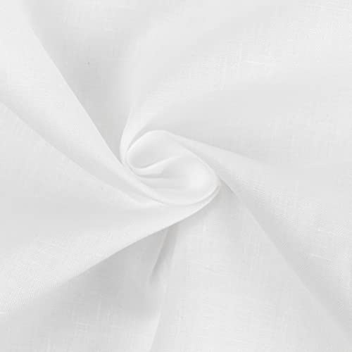 GIURI TESSUTI - Tessuto 100% Puro Lino Bianco, Ideale per Tende, Tovaglie, Abbigliamento, Arredo Casa - Altezza 280 CM (3 METRI)