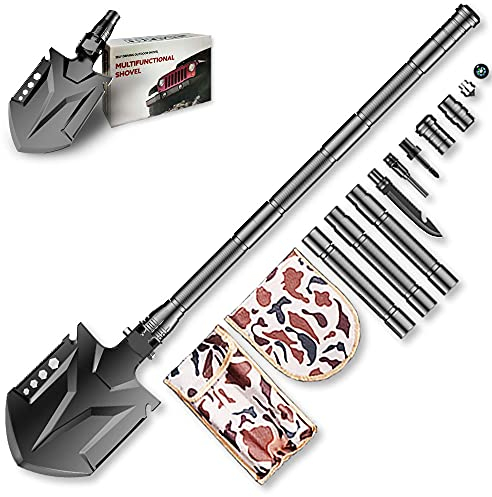 Pelle de Camping YANTOO, poignée de Pelle Beaucoup Plus Longue (83cm), tête de Pelle Extra Large, Pelle multifonctionnelle Pliante détachable pour l'extérieur, pêche, Urgence de Voiture