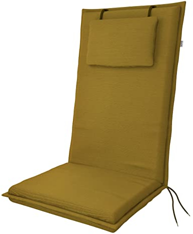Doppler / Hochlehner Elegant/Gartenstuhlauflage/Hochlehner/Ocker/ca. 119 x 48 x 6 cm