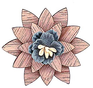 GIVBRO Broche en bois en forme de fleur pour homme - Accessoire floral vintage pour fête de mariage (#C)