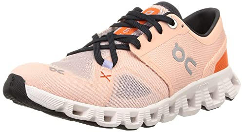 On Cloud X 3 Damen-Sneaker, Rose/Sand, Pink, Größe 43, Rose/Sand, 40.5 EU