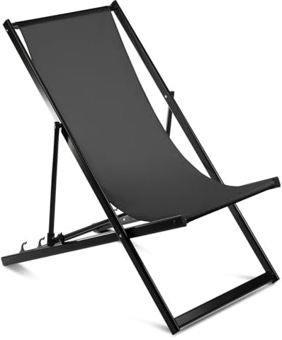 Ferocity Aluminium Liegestuhl Stuhl ohne Armlehne One Size Klappbar Klappliegestuhl Sonnenliege Gartenliegestuhl mit Wechselbezug Motiv Grau [119]