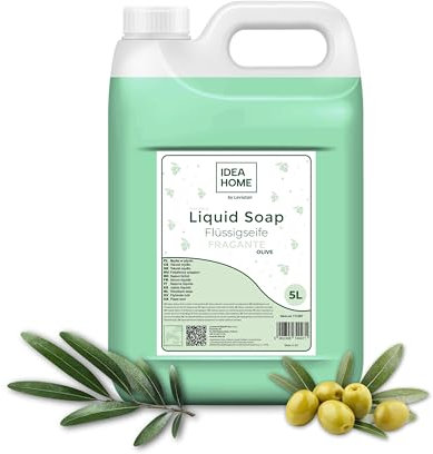 IDEA HOME FRAGANTE Sapone Liquido per le Mani 5L - Buon Sapone Liquido Schiumoso 5 Litri - Sapone in Crema per Tutti i Tipi di Pelle - OLIVE