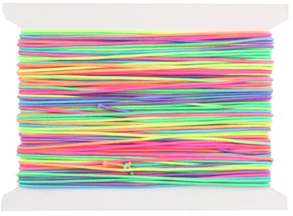 Fil pour Bracelet Perle, 1mm x 20m Fil Elastique pour Bracelet Resistant, Cordon Noire, Cordon Elastique Bracelet Coloré, Cordon pour Collier Artisanat Fabrication de Bijoux (Arc-en-Ciel)