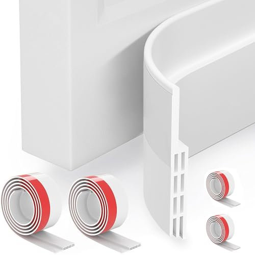 4 Pack Draft Excluder for Doors, Self Adhesive Door Draft Excluder Soundproof Weather Proof Draught Excluder for Doors 2 W x 39 L White
