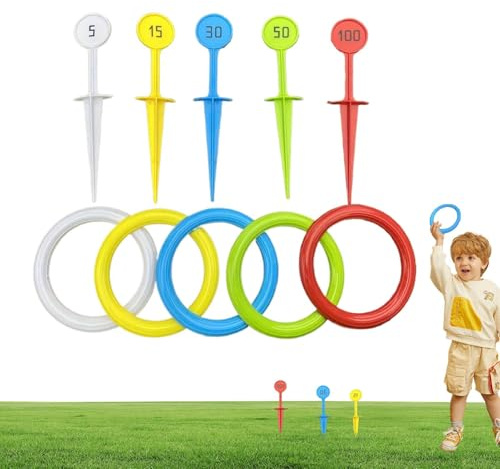 Gioco Lancio Anelli, Colorato Gioco Interattivo da Lancio, Giocattoli Sportivi all'Aperto per Famiglie Amici Bambini Ragazzi da Giardino Casa Lago Interno