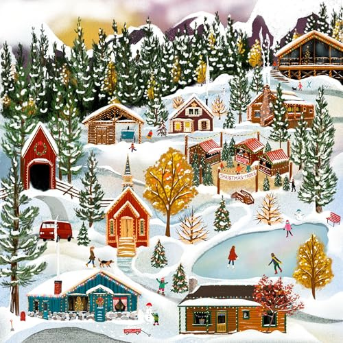 Springbok Snow Top Village Premium 500 Piece Holiday Jigsaw Puzzle for Adults - Limited Edition Christmas Collectible Puzzle