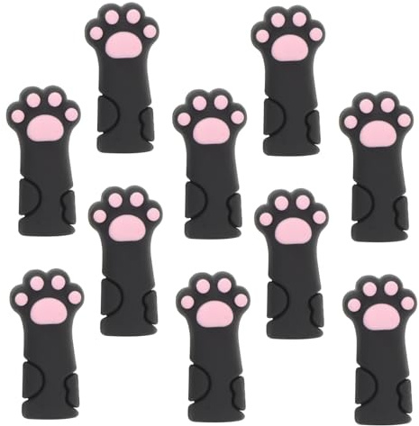 TOYZFRIENDY 10 Piezas Protector de Silicona Elástico para Herramientas de Manicura con Diseño de Pata de Gato Funda para Tijeras y Corta Cutículas de Fácil de Limpiar y Seguro