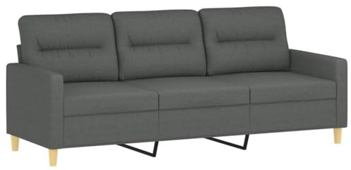 Emmtore Sofá de 3 plazas de Tela Gris Oscuro 180 cm,Sofá con Reposabrazos Respaldo