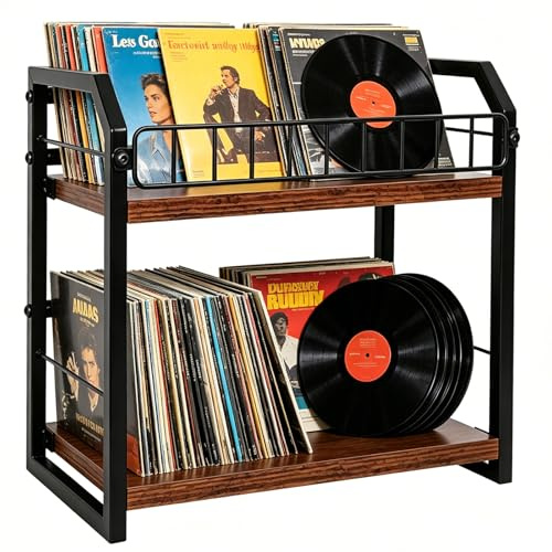 OKSTENCK 2-Tier CD Holder, CD Storage Shelf for Display, CD Organizer with Dispay Top Shelf, Premium CD Rack for Home Office, Holds Up to 60 Standard, Ideal for Music Enthusiasts and Collection