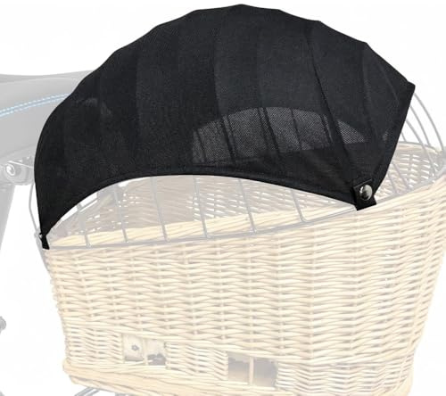 Bike Basket Sunshade for Dogs Cats, Quick Install Pet Canopy Cover, Breathable Mesh Anti Overheating Cooling Shade for Small Medium Pets Puppy Kitten Rabbit