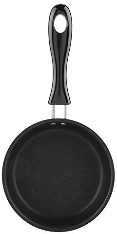 Portable Mini Frying Pan Poached Egg Omelette Pot Pure Iron Coating Household Small Kitchen Cooker Black 12CM