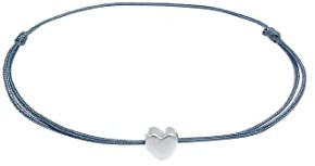 Elli Armband Damen Herz Anhänger Elastisch Basic mit Nylon Blau in 925 Sterling Silber