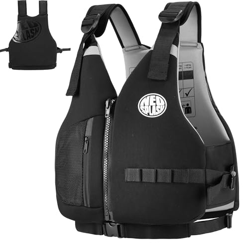 Aiuto al Galleggiamento Adulti, Giubbotto Solido, Ideale per Sport Acquatici, kayak, Sup, Canottaggio, Snorkeling (M, Black) Nero