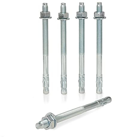 KM TRADE Bolzenanker - Schwerlastanker aus verzinktem Stahl mit ETA Zulassung, Option 7 - M12 x 180 mm, fixierbare Dicke: 98 mm - 10 Stück