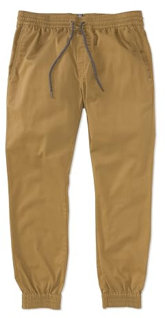 Volcom Frickin Slim Jogger Pants – Tapered Fit with Drawstring Waist, Elastic Cuffs, and Recycled Stretch Fabric Pantalones, Caqui Oscuro 1, L para Hombre