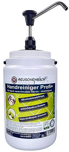 REUSCHENBACH Handreiniger Profi+ 3 Liter mit Spender, für stark verschmutzte Hände, dermatologisch getestet