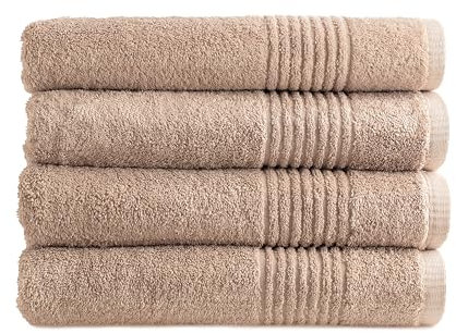 PHLOX Handtuch Set 70 x 140 cm – (4 Stück) 100% Baumwolle Badehandtücher – Oeko-Tex Made in Green Zertifiziert | 600 g/qm | Weiche & Saugfähige Badetücher Set – Premium Qualität - Sand