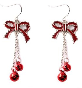 Ticome Christmas Bow Bell Earrings,Metal with Fashionable Charm and Temperament Earrings,Showcasing Exquisite and Beautiful Personalized Ornaments.