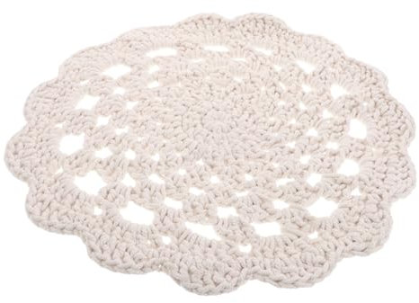 GARVALON Cotton Crochet Round Doily Handmade Nordic Style Coasters for Table Decor Heat Insulation Placemat Multifunctional Cup Mat Elegant Decorative Lace Doilies