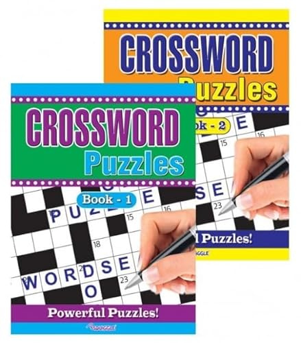 Sixstore Juego de 2 libros de crucigramas, libro de rompecabezas de búsqueda de palabras cruzadas A4