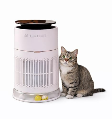 Petair-Luftreiniger für Haustierbesitzer D1-SP201-B - Aktivkohlefilter gegen Gerüche – Entfernt Tierhaare, Hautschuppen, Katzenurin-Geruch, Staub, Rauch, Luftqualitätsanzeige, Auto-Modus