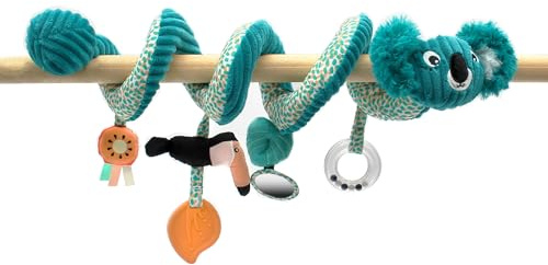 Les DEGLINGOS - Spirale d’activités Berlingos Le Koala - Jouet d’éveil pour bébé avec activités sonores et tactiles - 1 pièce - Bleu - 40cm déployé