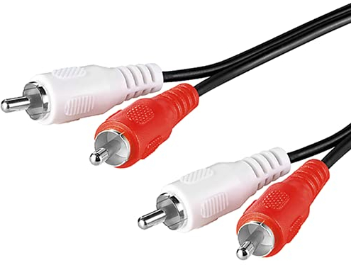 Goobay 50059 Stereo Cinchkabel 2,5m / 2x Cinch-Stecker auf 2x Cinchstecker / RCA Kabel Subwoofer Kabel für Blu Ray Verstärker HiFi Stereo / Cinch Kabel 2,5m / Schwarz