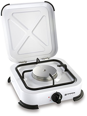 Kemper 104980 - Fornello 1 Fuoco Smaltato, 1.2 kW, Acciaio inox, 29 x 31 x 11 cm