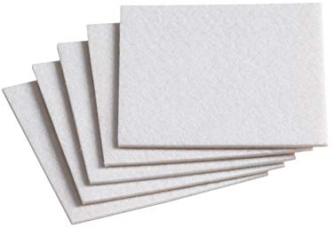 Meister, 645346 Patins en feutre autocollant, 100 x 100 mm, blanc, 5 pièces