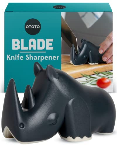 OTOTO Blade Knife Sharpener - Keep Knives Sharp - Fun Kitchen Gadget - BPA-Free & Dishwasher-Safe - Dimensions: 3.62 x 1.69 x 2.09 inches