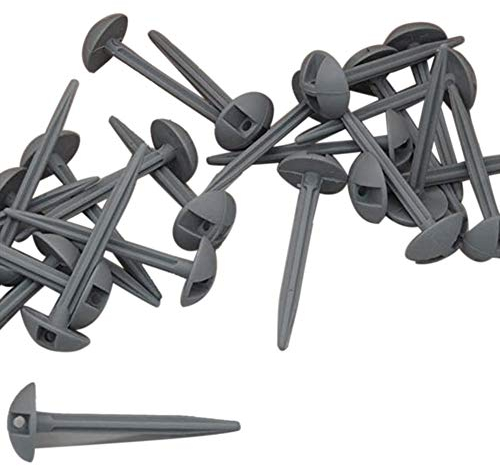 Almabner Zeltheringe, 50 Stück, Kunststoff, Bodenplanen-Heringe, Vorzelt-Heringe, Camping-Werkzeug, PP-Material, grau, ideal für weichen bis mittleren Boden, Outdoor-Sportarten