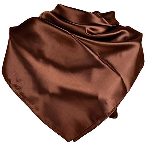 YOFASEN Hijab huvudduk för kvinnor – 1 styck enfärgad satin muslimsk islamisk huvudbonad kvinnor ansiktsslöja turban 90 x 90 cm, BRUN, one size