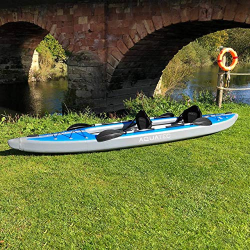 Kayak AQUATEC | Kayak inflable de aventura y pesca | Barco inflable disponible como Kayak individual o kayak doble | Bolsa y paletas de kayak incluidos (doble (Tandem), Ottawa (Pro))