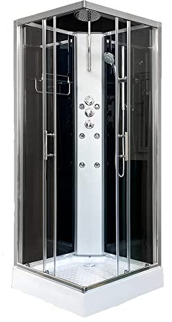 Vidalux Pure 900 Square Hydro Shower Cabin Enclosure 900 x 900 - Black