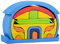 HBS GAMES Montessori Blaues Haus mit Runddach aus Lindenholz Kindergeschenk Vorschule, Holzpuzzles