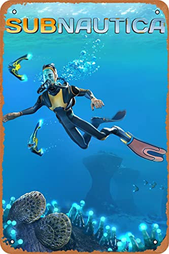 Clilsiatm Subnautica Game Poster Vintage Blechschild Metallposter 20,3 x 30,5 cm