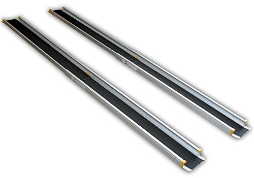 Rampa para silla de ruedas, aluminio, plegable, telescópica, para silla de ruedas, 240 cm