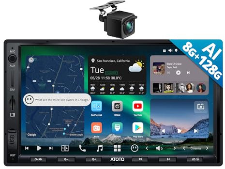 X10 7 Double-DIN Android Car Stereo, 8G+128G in-Dash Nav, Backup Cam w Recording, AI Agent & AI Vision, Re-Mote LiveView, 4G LTE, 7.1.2-Ch Audio, HDMI in, Wireless CarPlay/Android Auto