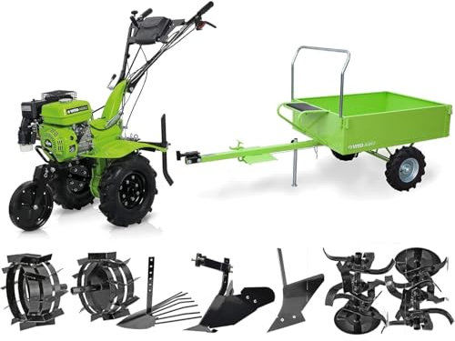 Motoazada Eléctrica con Cable y Diseño Ergonómico – Fresadora de Suelo de Hierro Resistente, Color Verde, Ideal para Jardines y Huertos – Preparación de Tierra Segura y Eficiente