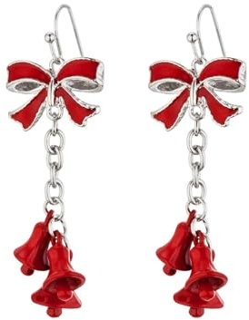 Red Earrings for Women,Lightweight Christmas Earrings,Jingle Crystal Christmas Jewellery,for Parties,Gift-Giving and Seasonal Celebrations,Hypoallergenic and Comfortable for All-Day Wear