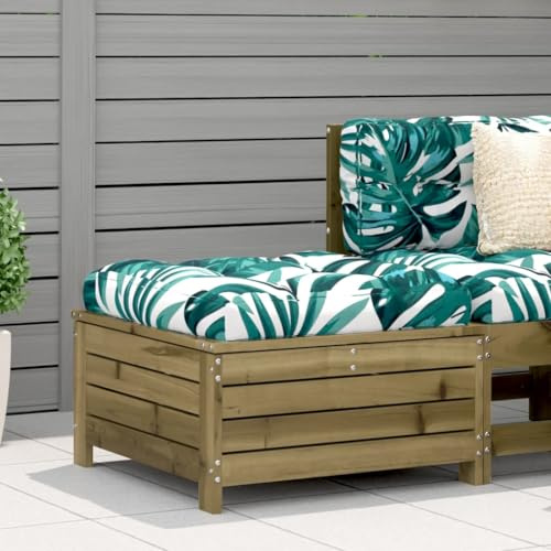 Tonture Sgabello da giardino con cuscino in legno di pino impregnato in autoclave, 62 x 63,5 x 32 cm, resistente alle intemperie, per esterni, con vano portaoggetti, modulare, espandibile per terrazza