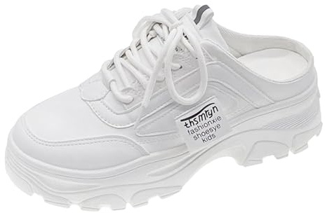 Générique Chaussures Décontractées Mode Femmes Semelle Épaisse Orteil Bloc Demi Pantoufles Sport Papa